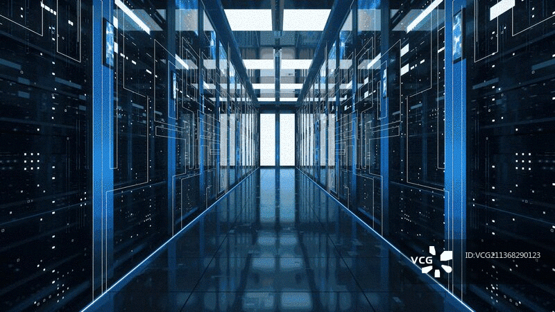 大数据科技机房与科技数字地球3D科技渲染图片素材